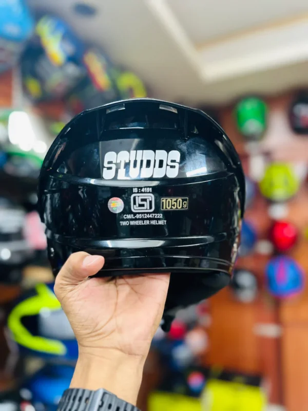 Studds Raider Super Plain Glossy Black Helmet - Image 3