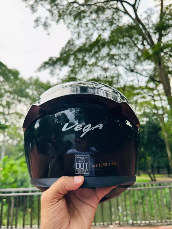 Vega Bolt Glossy Black Helmet - Image 3