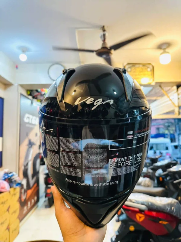 Vega Bolt Glossy Black Helmet - Image 4